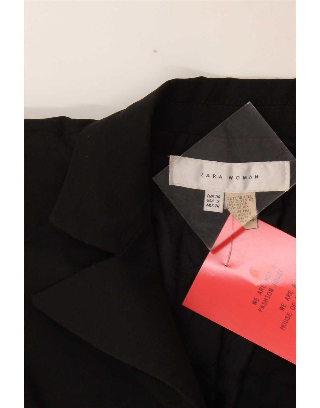 Zara Womens 1 Button Blazer Jacket EU 34 2XS Black Polyester