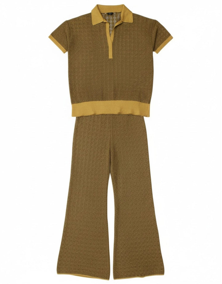 Zara Womens 2 Piece Set UK 12 Medium W28 L34 Khaki Polyester