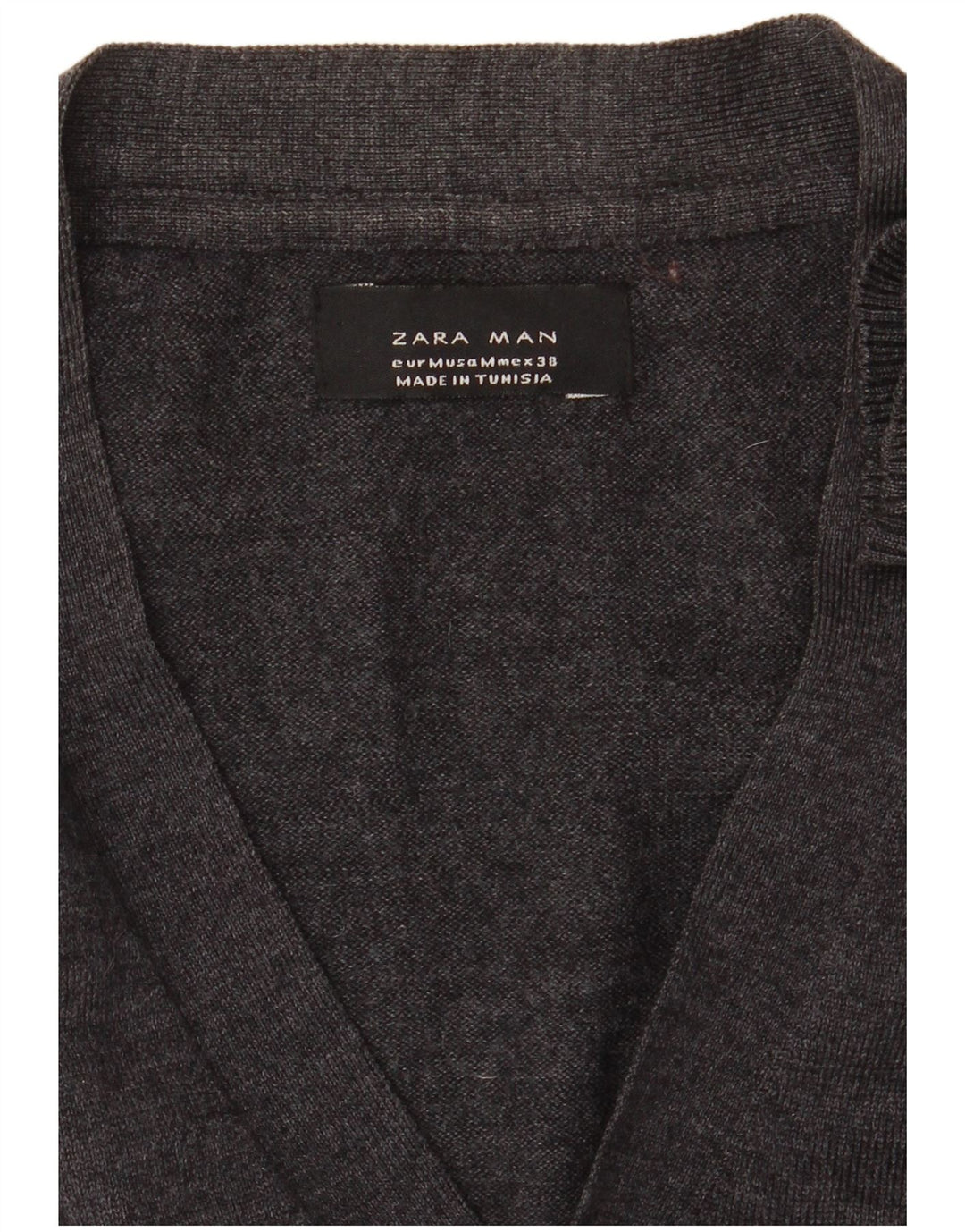 Zara Mens Cardigan Sweater Medium Grey