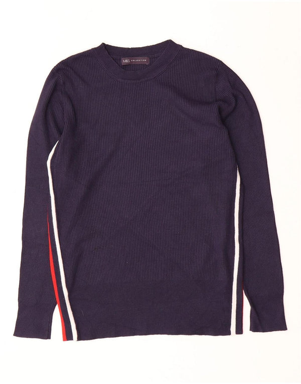 Marks & Spencer Womens Boat Neck Jumper Sweater UK 16 Large Navy Blue