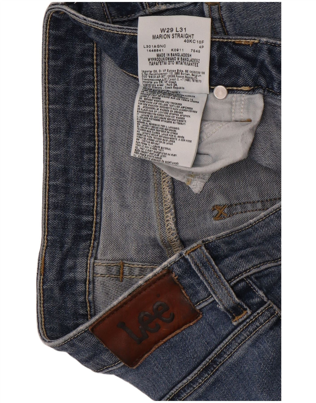 Lee Mens Marion Straight Jeans W29 L31 Blue Cotton