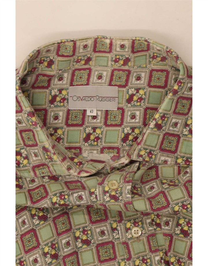 Vintage Mens Shirt Size 43 Large Multicoloured Geometric