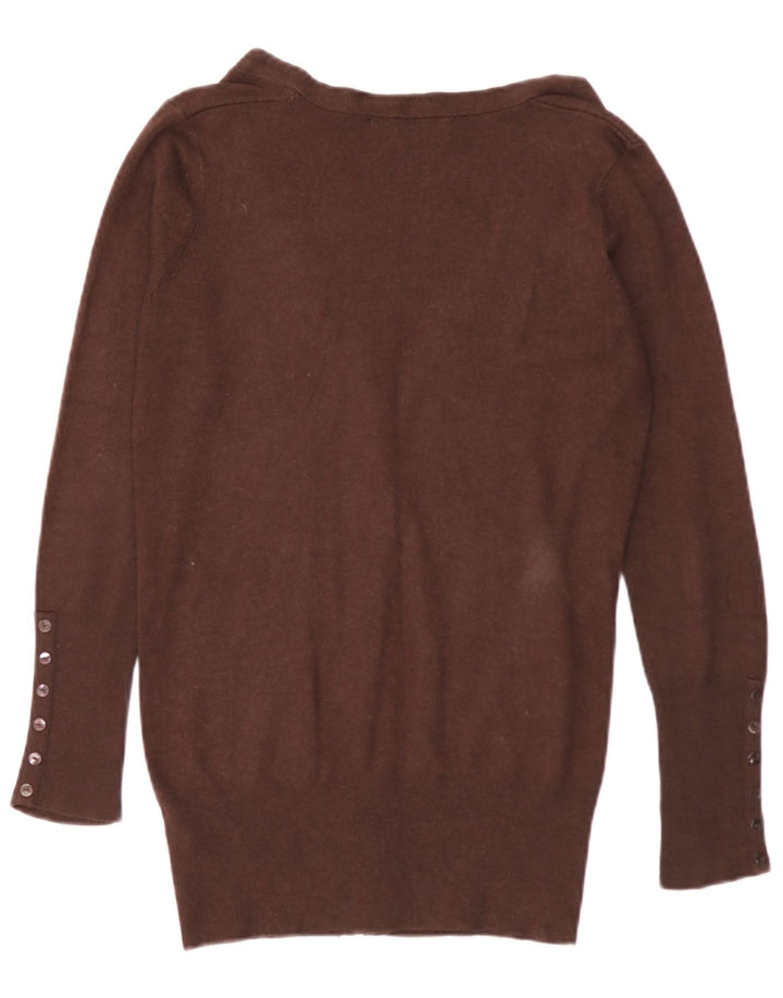 Zara Womens Cardigan Sweater UK 12 Medium Brown Rayon