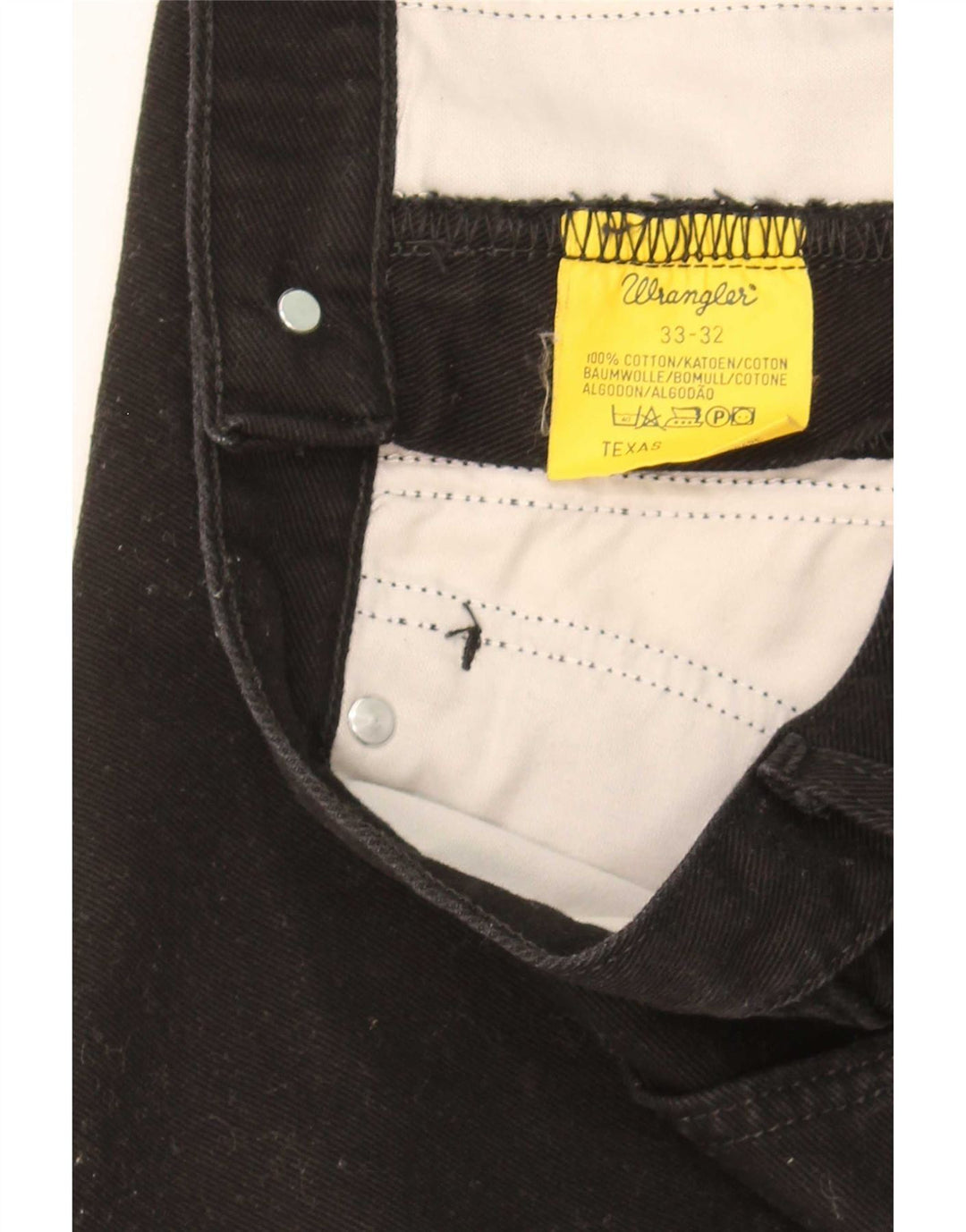 Wrangler Mens Texas Straight Jeans W33 L32 Black Cotton