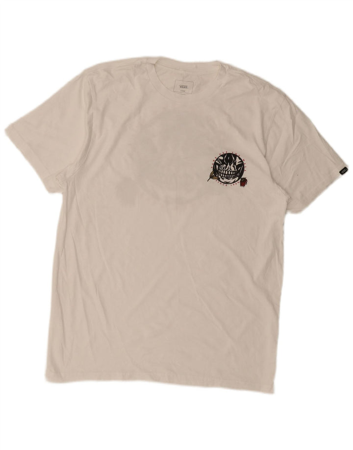 VANS Mens Slim Fit Graphic T-Shirt Top Large White