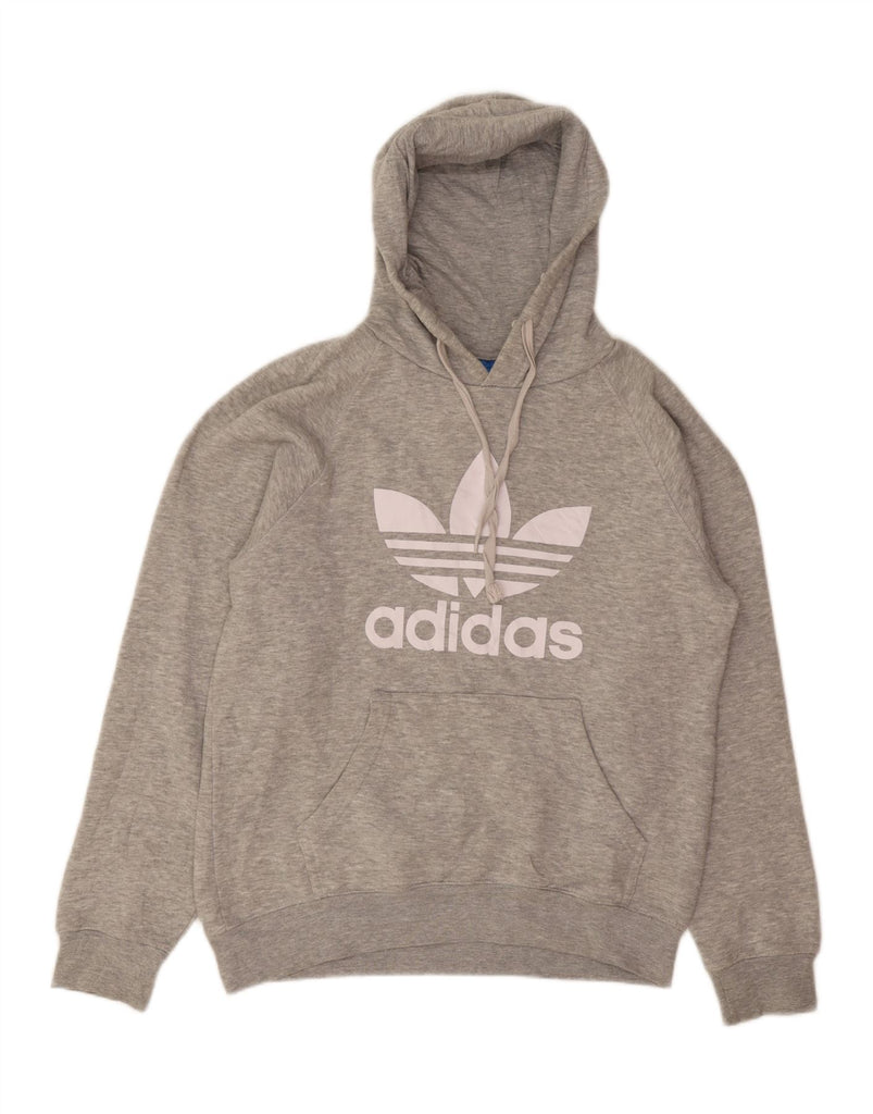 ADIDAS Mens Graphic Hoodie Jumper Large Grey Cotton Vintage Adidas and Second-Hand Adidas from Messina Hembry 