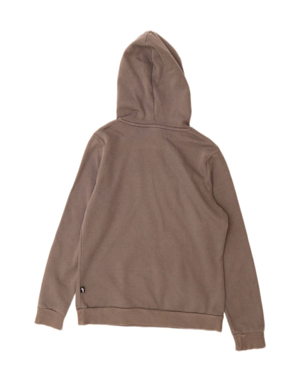 Puma Womens Graphic Hoodie Jumper UK 10 Small Grey Cotton