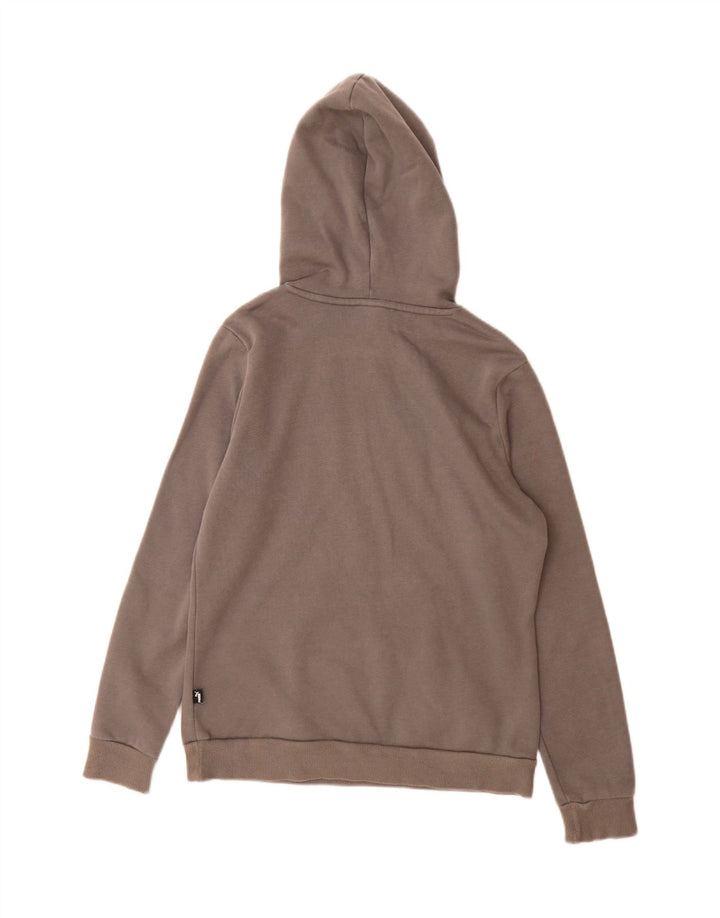 Puma Womens Graphic Hoodie Jumper UK 10 Small Grey Cotton