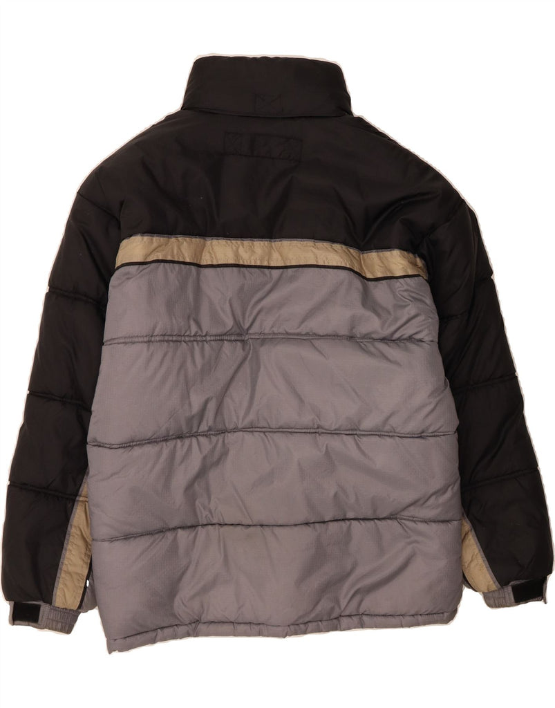 FUBU Mens Padded Jacket UK 38 Medium Grey Colourblock Nylon Vintage Fubu and Second-Hand Fubu from Messina Hembry 