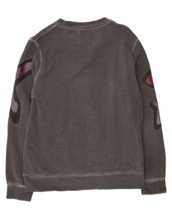 Pyrex Womens Graphic Sweatshirt Jumper UK 10 Small Grey Cotton