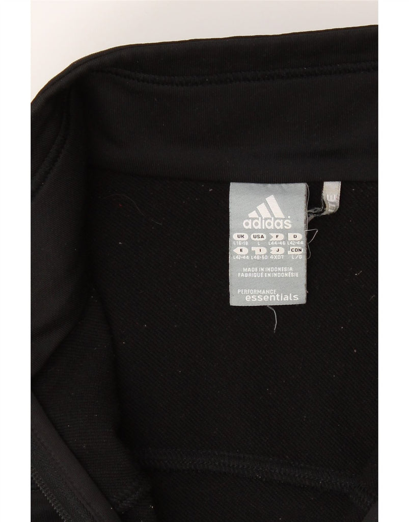ADIDAS Womens Climalite Tracksuit Top Jacket UK 16/18 Large Black Vintage Adidas and Second-Hand Adidas from Messina Hembry 