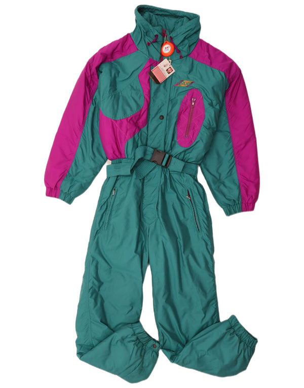 Brugi Womens Ski Jumpsuit IT 44 Medium Green Colourblock Polyamide