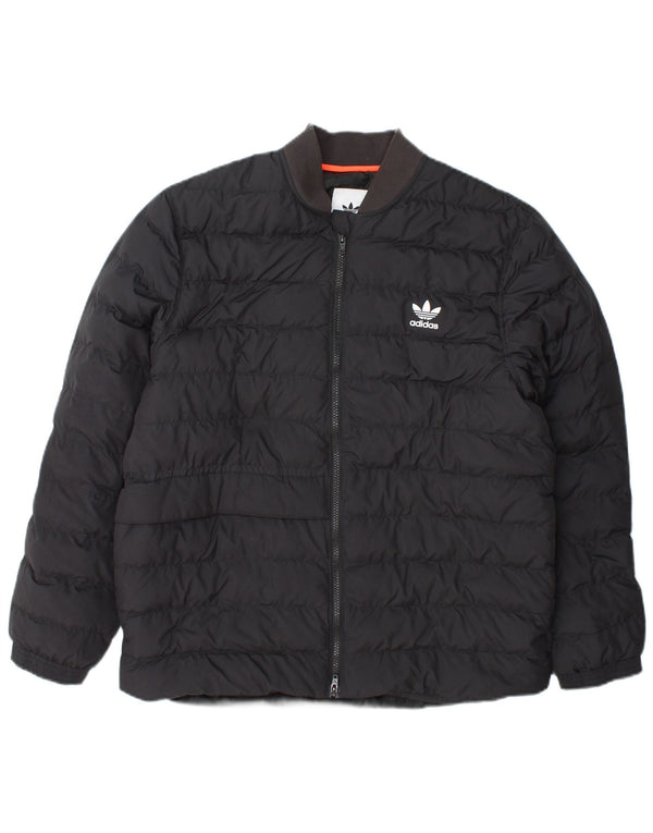 Adidas Mens Bomber Padded Jacket UK 38 Medium Grey Polyester