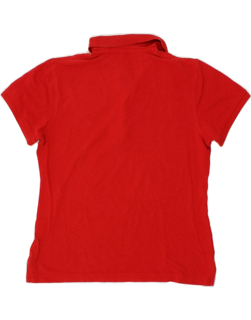 TOMMY HILFIGER Womens Polo Shirt UK 14 Medium Red Cotton Vintage Tommy Hilfiger and Second-Hand Tommy Hilfiger from Messina Hembry 