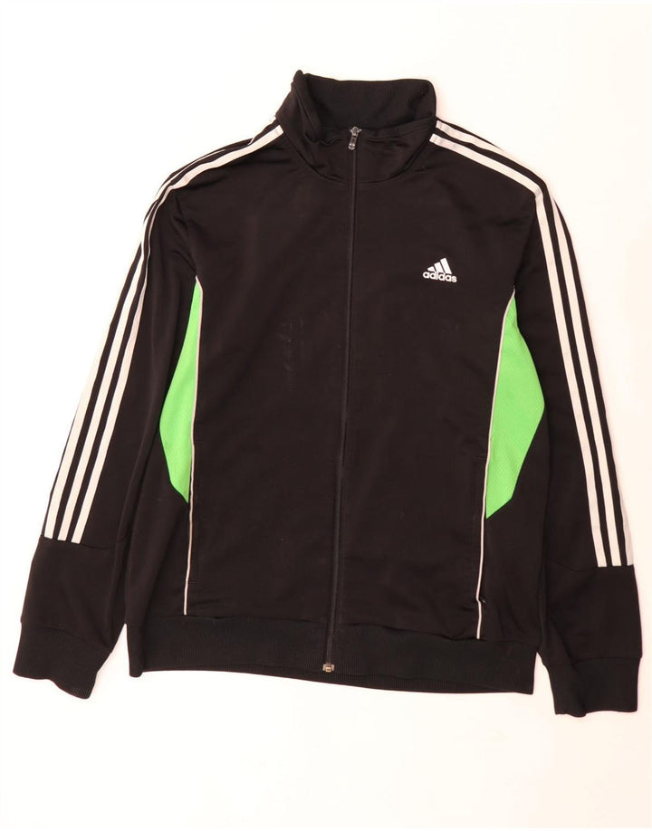 Adidas Mens Tracksuit Top Jacket UK 42/44 Large Black Colourblock Polyester