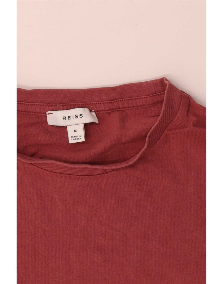 Reiss Mens T-Shirt Top Medium Red Cotton