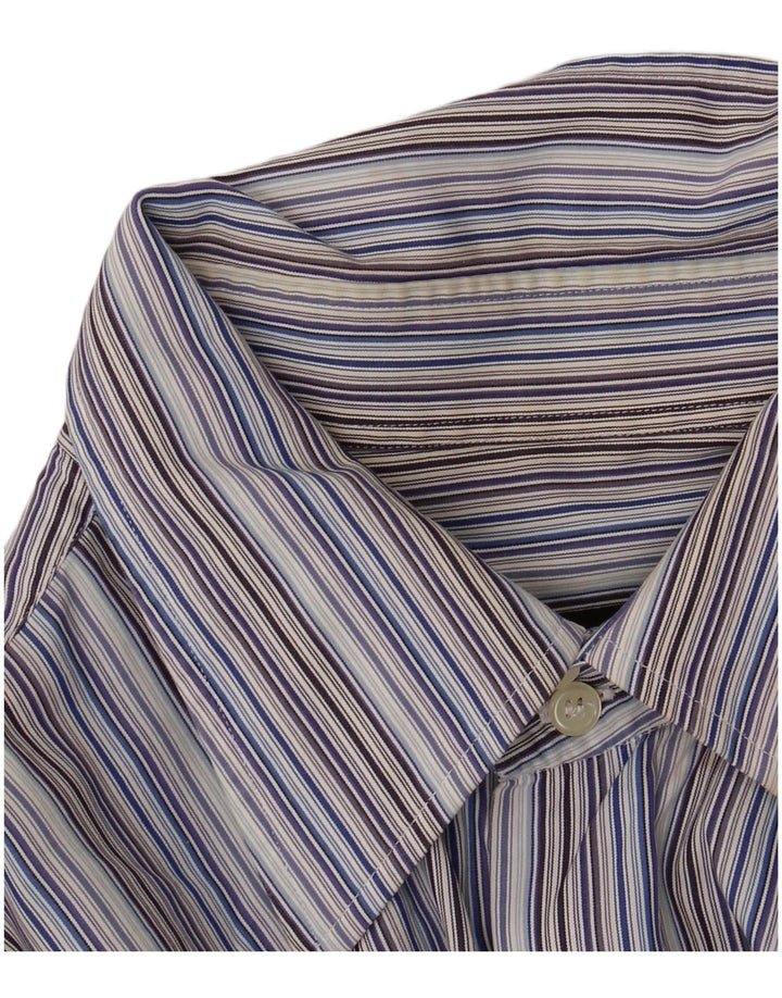 Hugo Boss Mens Shirt Size 42 16 1/2 Large Blue Striped