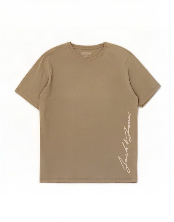 Jack & Jones Mens Graphic T-Shirt Top XL Grey Cotton