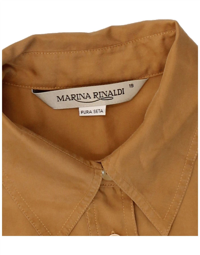 MARINA RINALDI Womens Sleeveless Pullover Shirt Size 19 Small Brown Silk Vintage Marina Rinaldi and Second-Hand Marina Rinaldi from Messina Hembry 