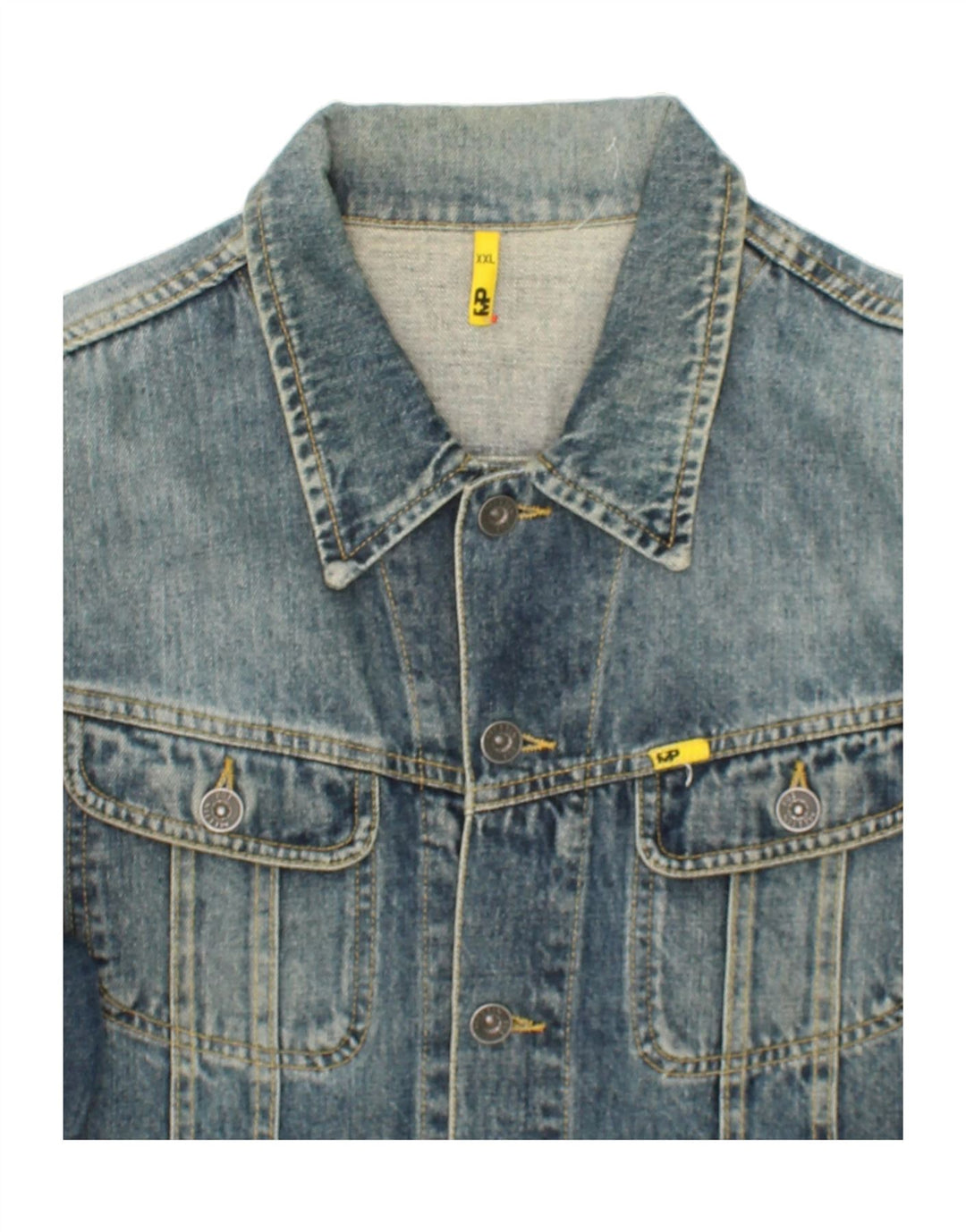 MELTIN' POT Mens Denim Jacket UK 44  2XL Blue Cotton