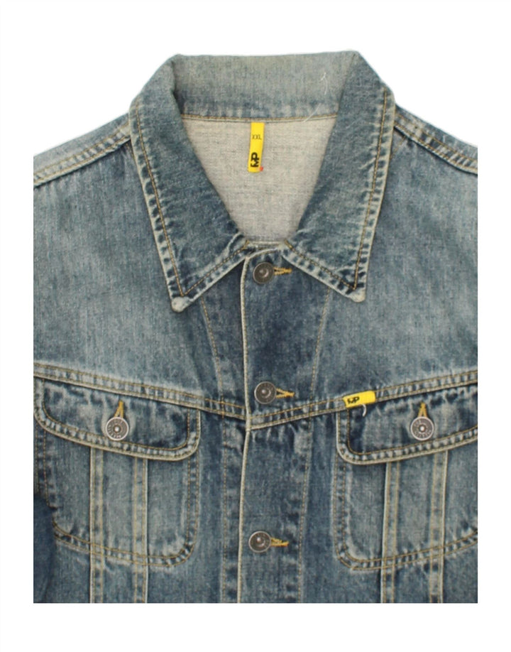 MELTIN' POT Mens Denim Jacket UK 44  2XL Blue Cotton