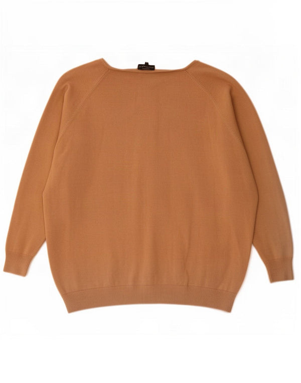 Phase Eight Womens Relaxed Fit V-Neck Jumper Sweater UK 16 Large Brown