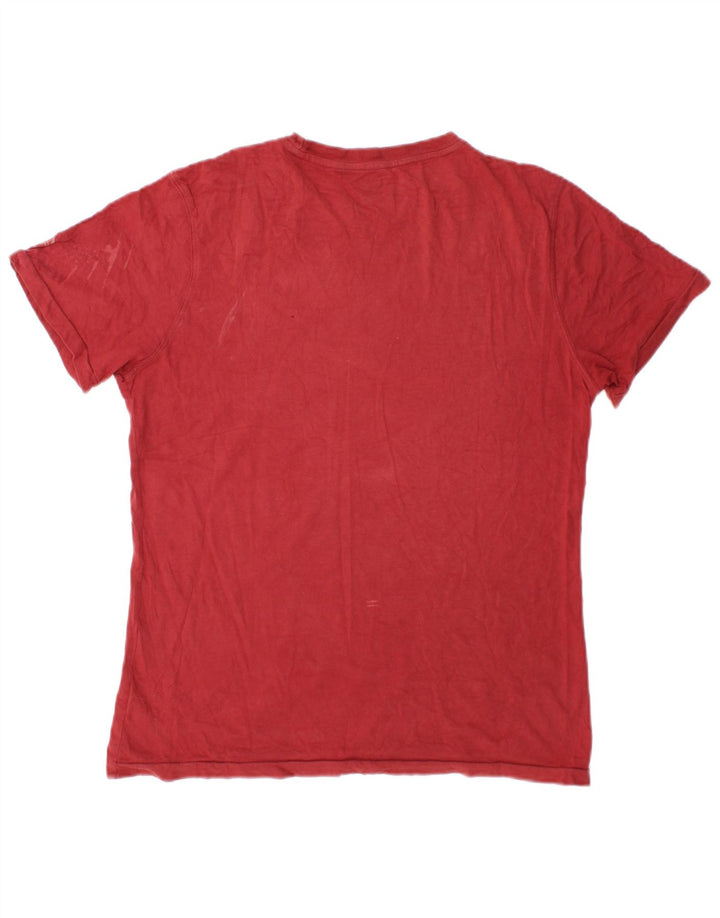 Sergio Tacchini Mens T-Shirt Top Small Maroon Cotton