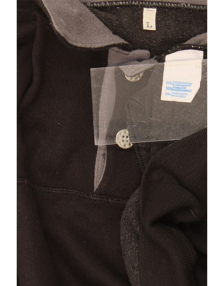 VINTAGE Mens Button Neck Jumper Sweater Large Black Acrylic Vintage Vintage and Second-Hand Vintage from Messina Hembry 