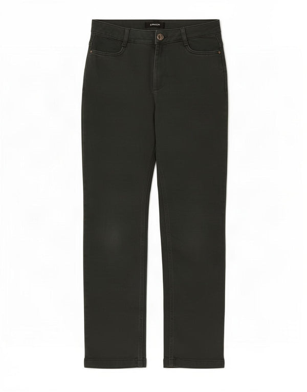 Marks & Spencer Womens Straight Casual Trousers UK 10 Small W30 L28 Green