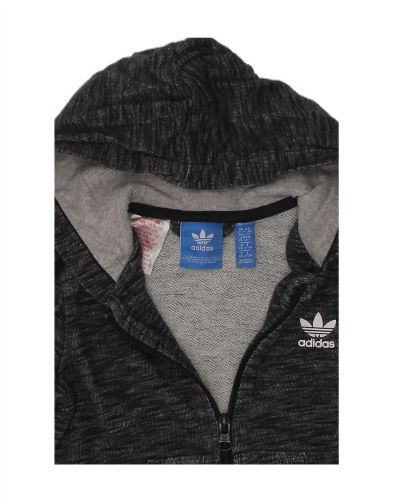 ADIDAS Boys Zip Hoodie Sweater 2-3 Years Grey Pinstripe Cotton | Vintage Adidas | Thrift | Second-Hand Adidas | Used Clothing | Messina Hembry 