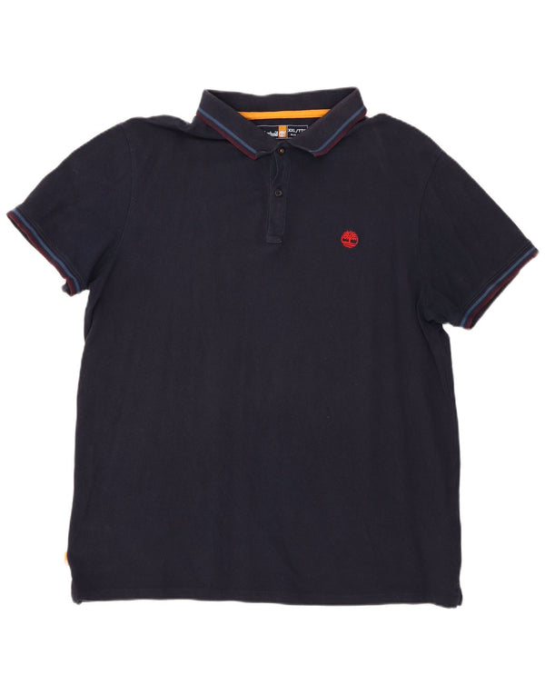 Timberland Mens Slim Fit Polo Shirt 2XL Navy Blue Cotton