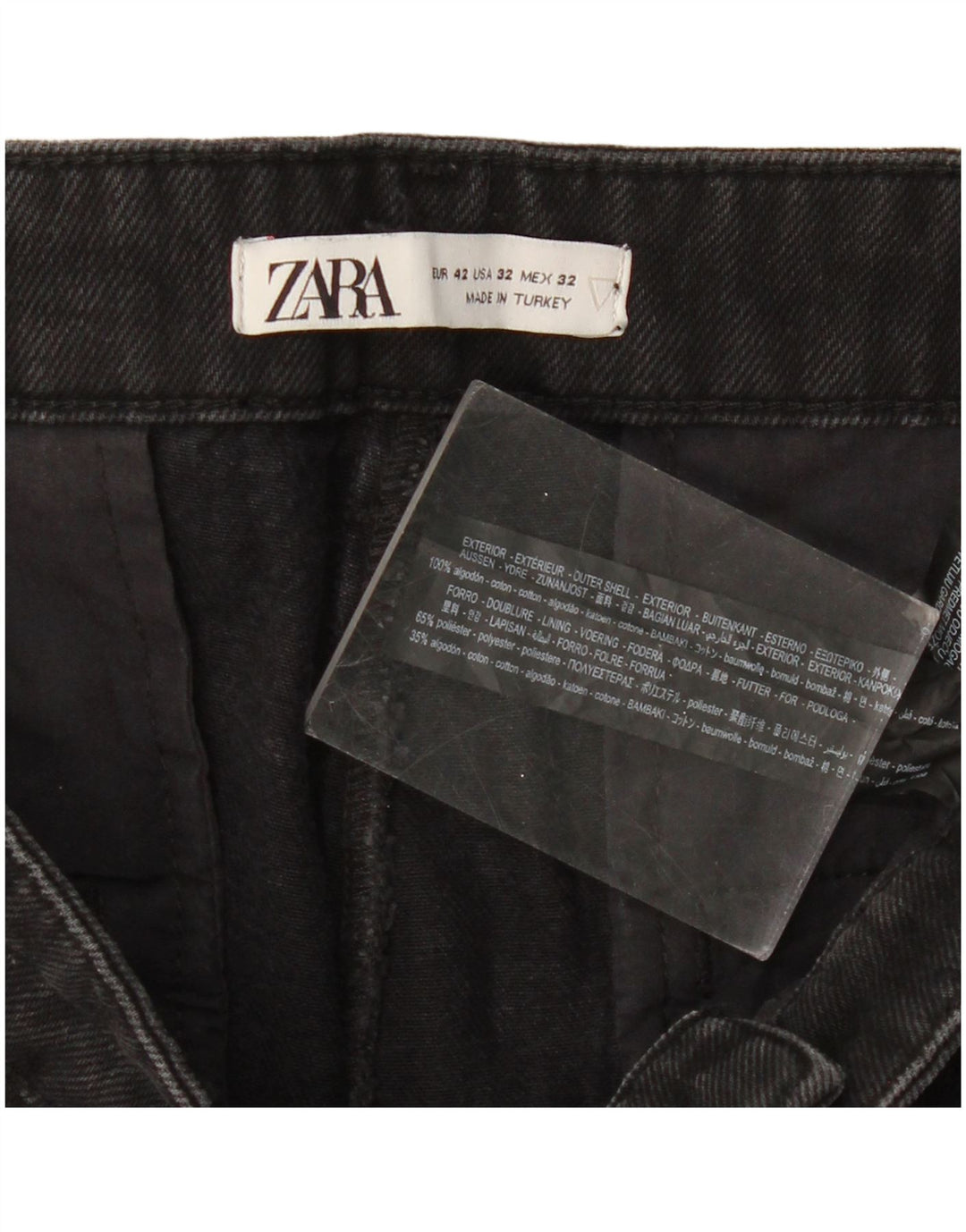 ZARA Mens Slim Jeans EU 42 Large W32 L27 Black Cotton