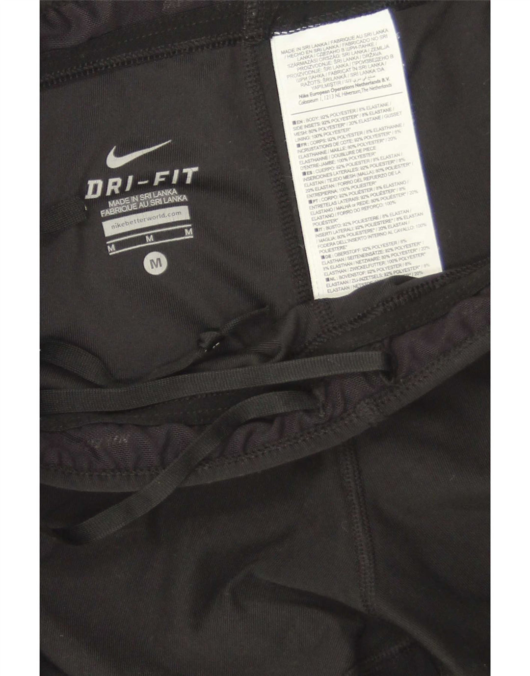 Nike Womens Dri Fit Capri Leggings UK 12 Medium Black Colourblock
