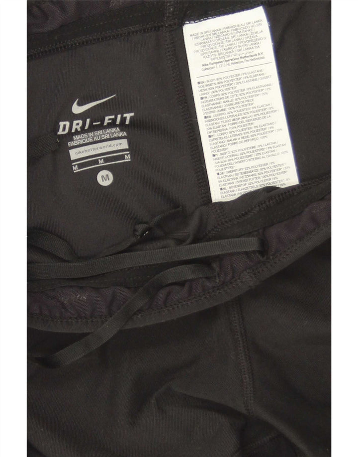 Nike Womens Dri Fit Capri Leggings UK 12 Medium Black Colourblock