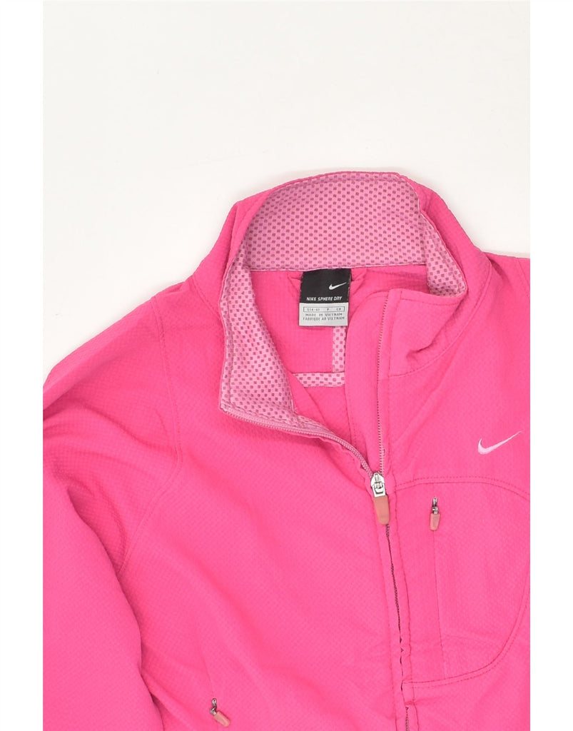 NIKE Womens Tracksuit Top Jacket US 4/6 Small Pink Polyester | Vintage Nike | Thrift | Second-Hand Nike | Used Clothing | Messina Hembry 