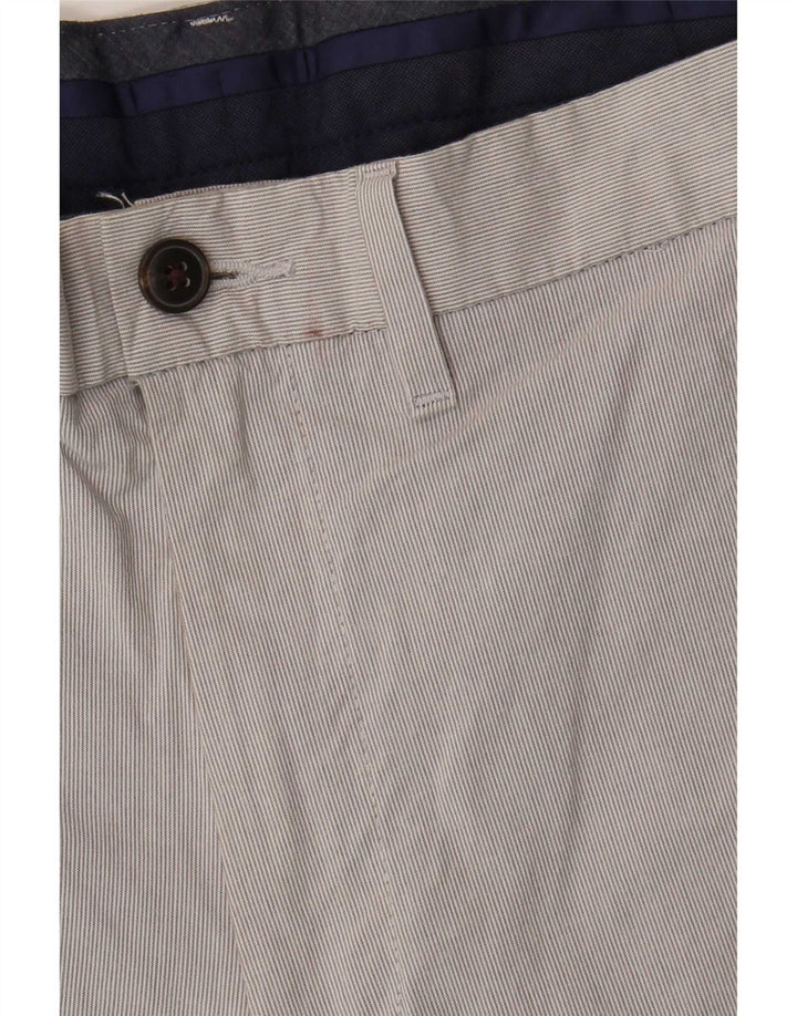 Marks & Spencer Mens Chino Shorts W32 Medium Grey Pinstripe Cotton
