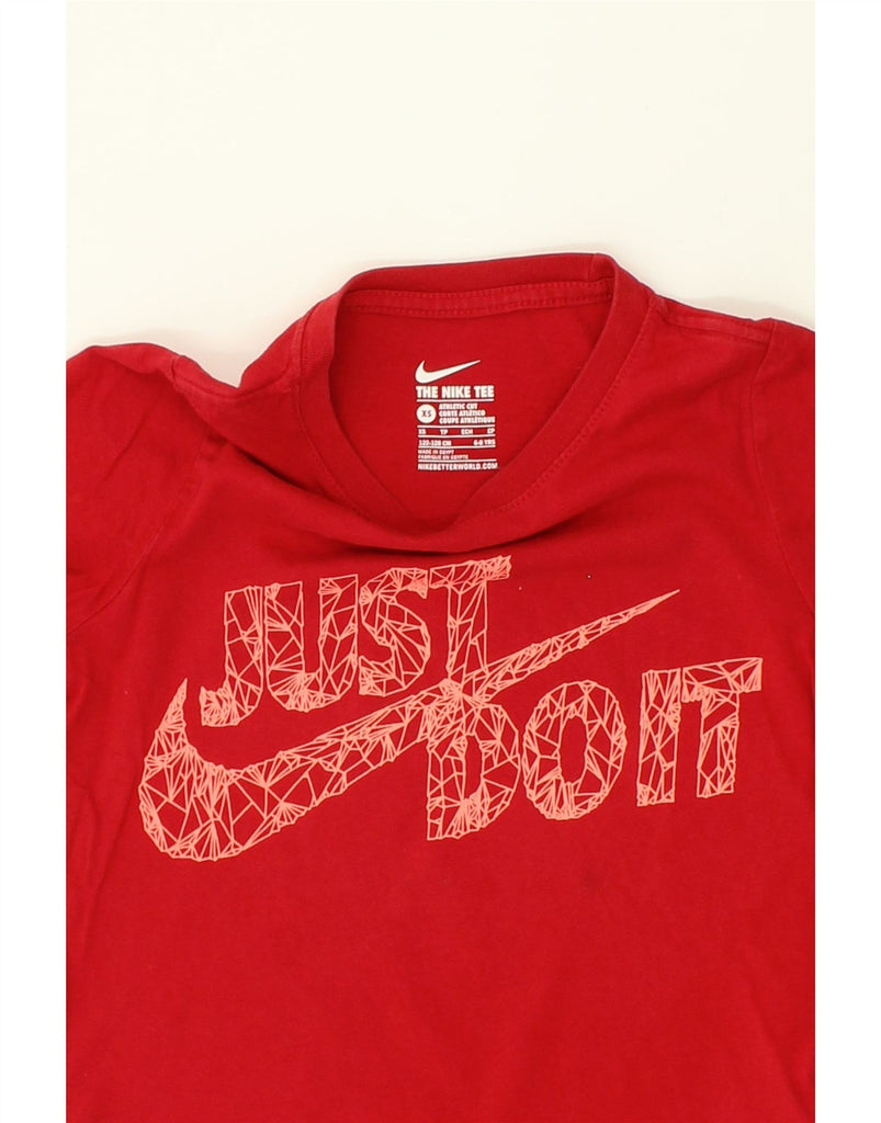 NIKE Boys Graphic T-Shirt Top 6-7 Years XS Red Cotton | Vintage Nike | Thrift | Second-Hand Nike | Used Clothing | Messina Hembry 