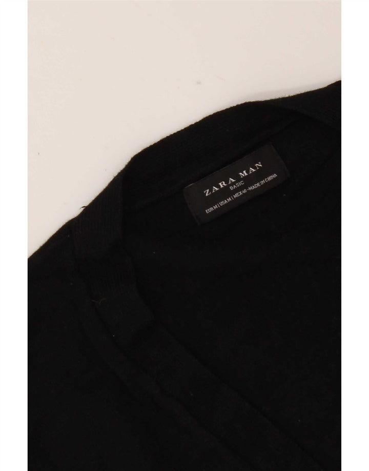 Zara Mens Cardigan Sweater Medium Black