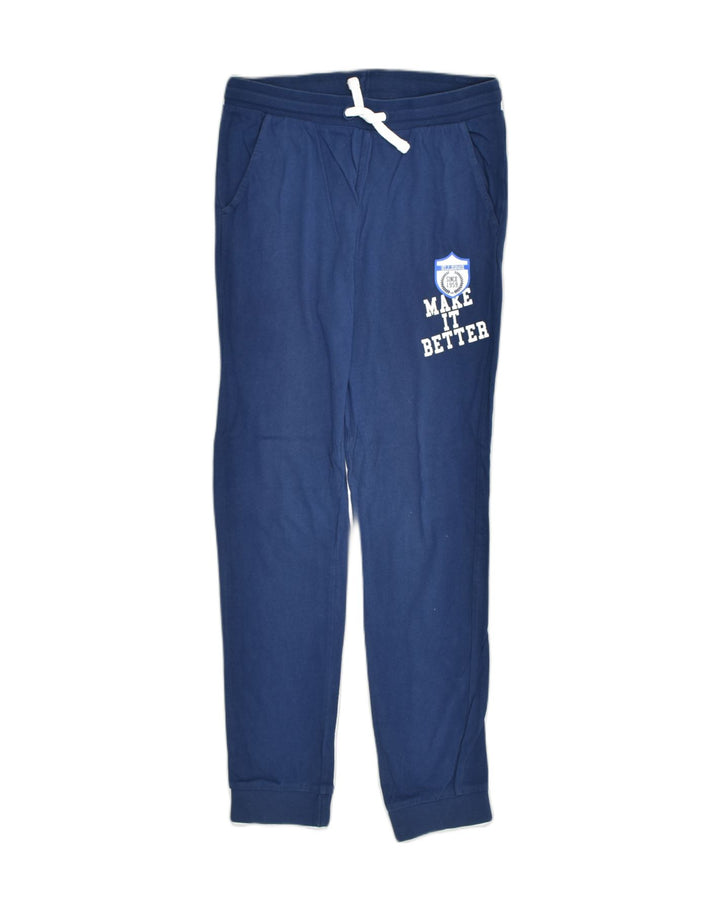 ELLESSE Boys Tracksuit Trousers Joggers 11-12 Years Navy Blue Cotton | Vintage Ellesse | Thrift | Second-Hand Ellesse | Used Clothing | Messina Hembry 