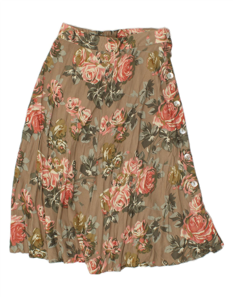 SAG HARBOR Womens A-Line Skirt Large W32 Brown Floral Rayon Vintage Sag Harbor and Second-Hand Sag Harbor from Messina Hembry 