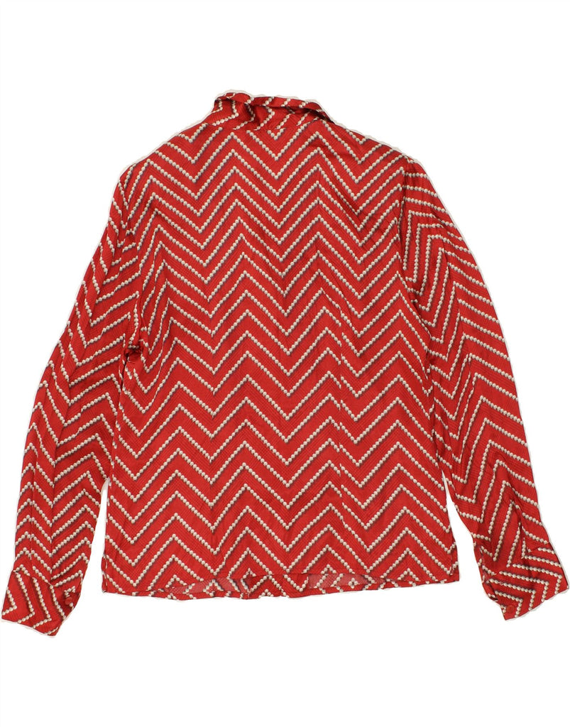 VINTAGE Womens Shirt IT 48 XL Red Chevron Viscose | Vintage Vintage | Thrift | Second-Hand Vintage | Used Clothing | Messina Hembry 