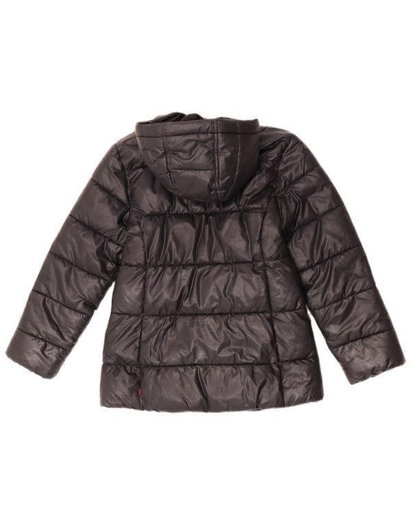 Levi's Girls Hooded Padded Jacket 9-10 Years Black Polyester