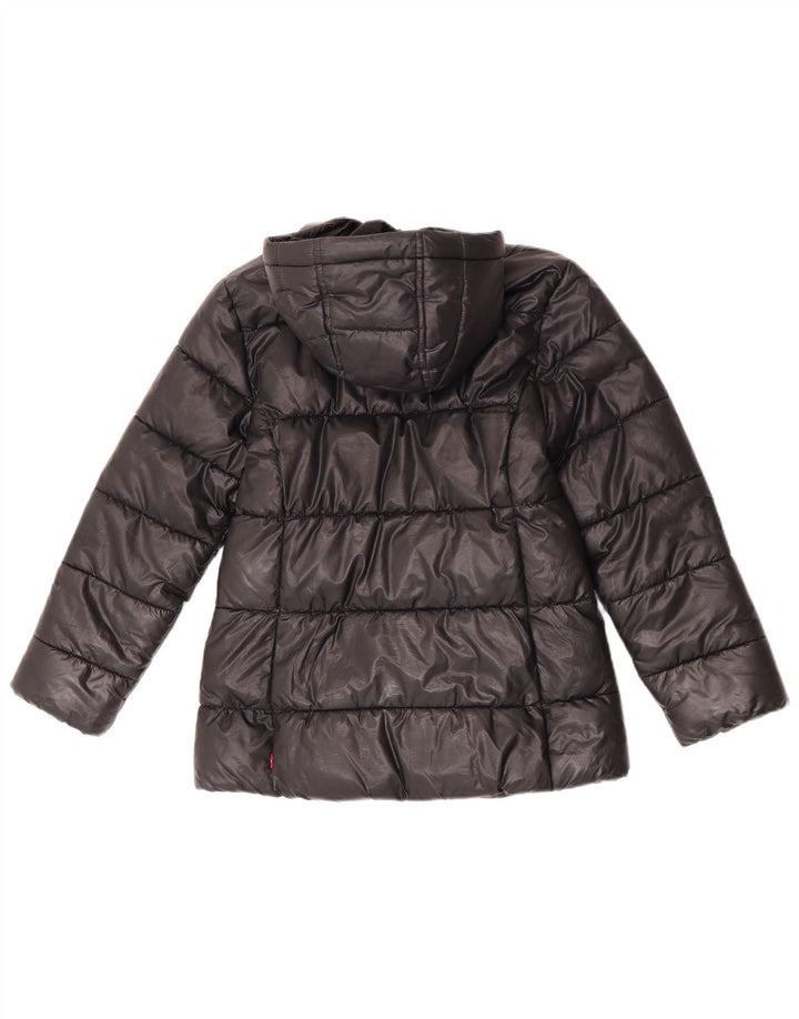 Levi's Girls Hooded Padded Jacket 9-10 Years Black Polyester