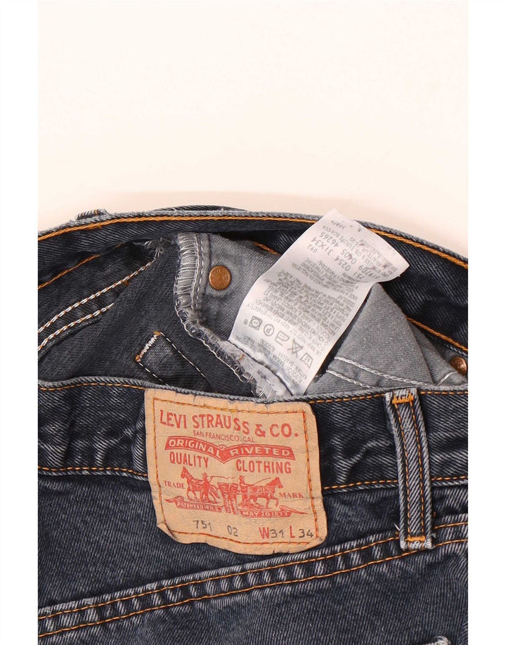 Levi's Mens 751 Straight Jeans W31 L34 Blue Cotton