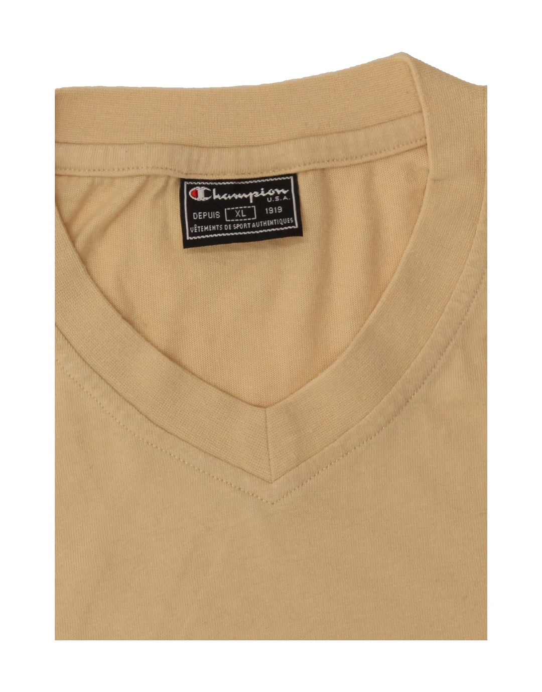 CHAMPION Mens T-Shirt Top XL Beige Cotton Vintage Champion and Second-Hand Champion from Messina Hembry 