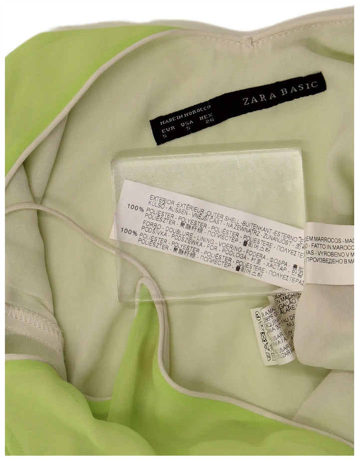 Zara Womens Cami Top UK 10 Small Green Polyester