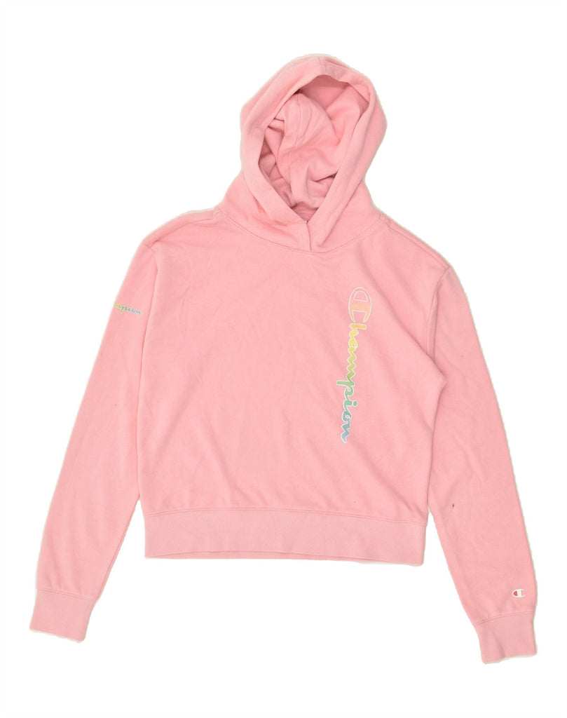 CHAMPION Girls Graphic Hoodie Jumper 13-14 Years XL Pink | Vintage Champion | Thrift | Second-Hand Champion | Used Clothing | Messina Hembry 