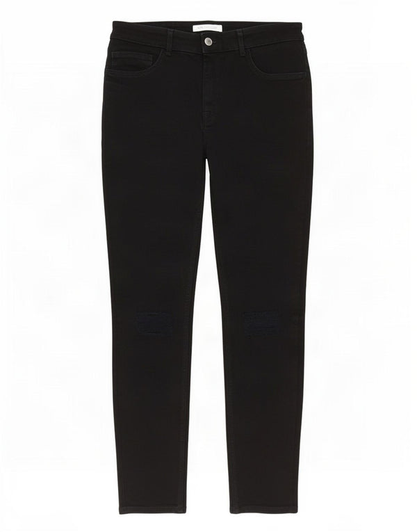 Zara Mens Distressed Skinny Jeans EU 46 XL W36 L30 Black Cotton