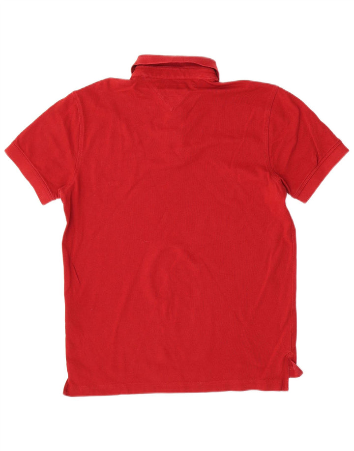 Tommy Hilfiger Mens Regular Fit Polo Shirt Medium Burgundy Cotton