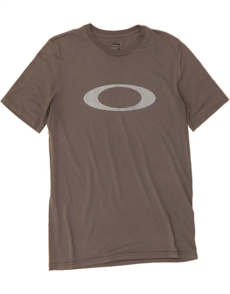 OAKLEY Mens Custom Fit Graphic T-Shirt Top Medium Grey Vintage Oakley and Second-Hand Oakley from Messina Hembry 